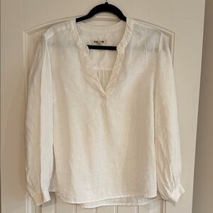 Boden Cream Blouse with V-Neck